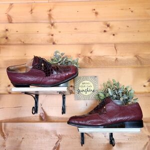 David‎ Eden Genuine Croc & Ostrich Leather Dress Shoes Loafers Hand Made Size 13